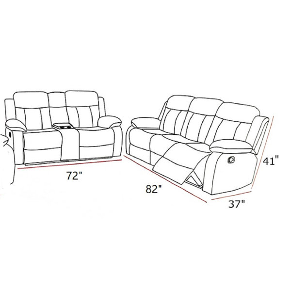 Latitude Run® 2 Piece Faux Leather Reclining Living Room Set Wayfair